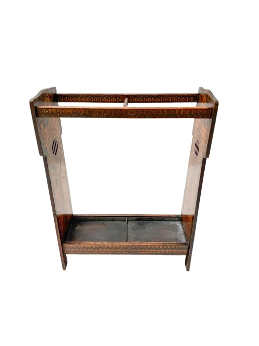 Aesthetic Movement Umbrella Stand, Hand-Painted Fruitwood, 1890s